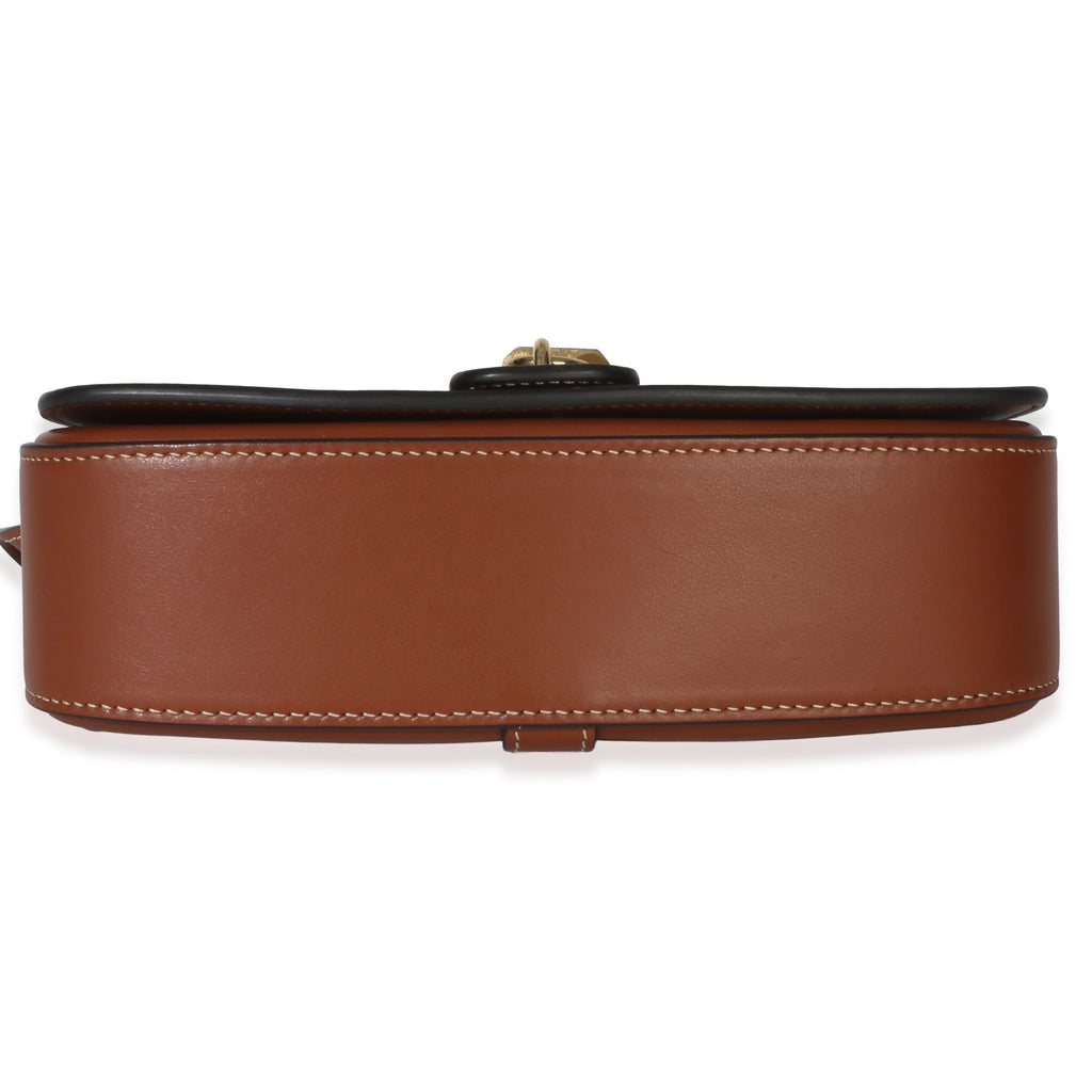 Brown Smooth Calfskin Tabou Clutch On Strap