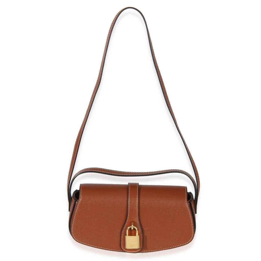 Brown Smooth Calfskin Tabou Clutch On Strap