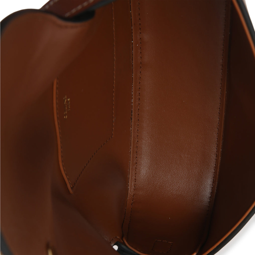 Brown Smooth Calfskin Tabou Clutch On Strap