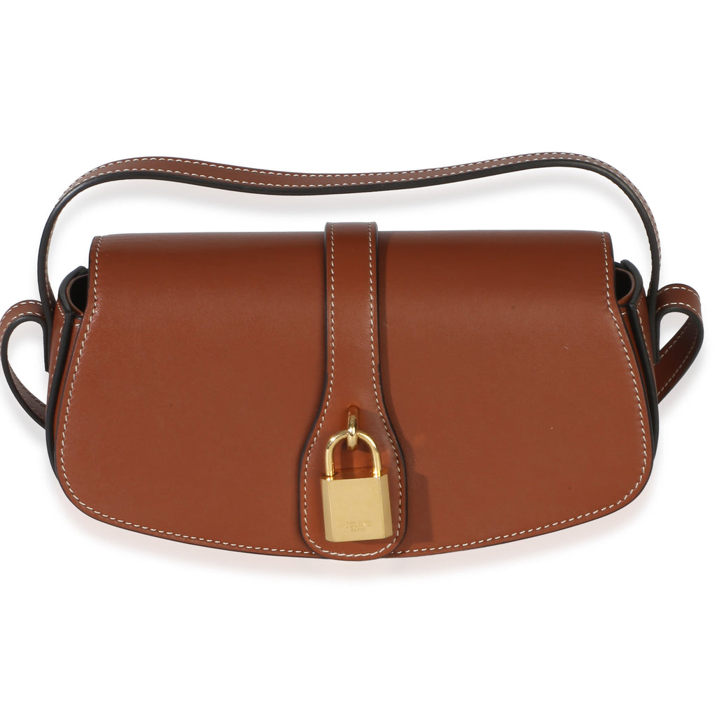 Brown Smooth Calfskin Tabou Clutch On Strap
