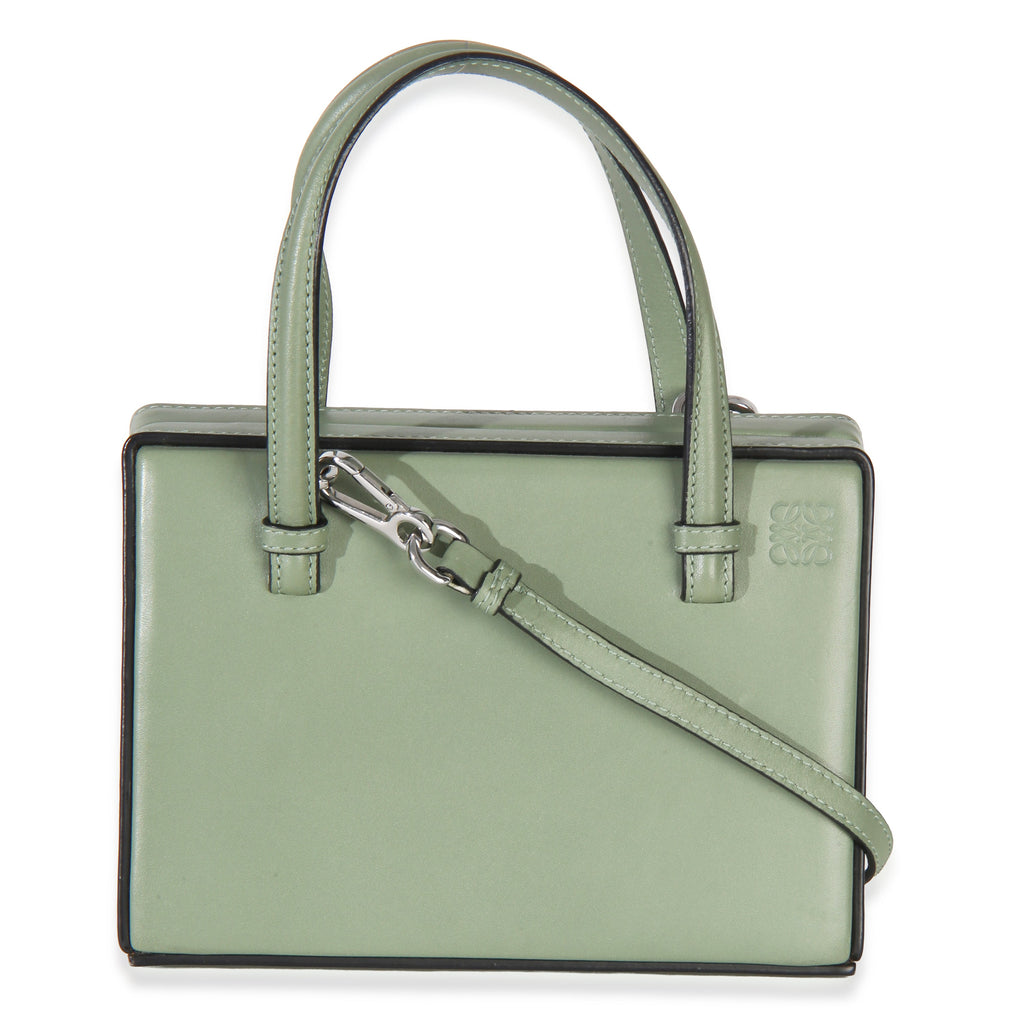 Green Calfskin Top Handle Postal Bag