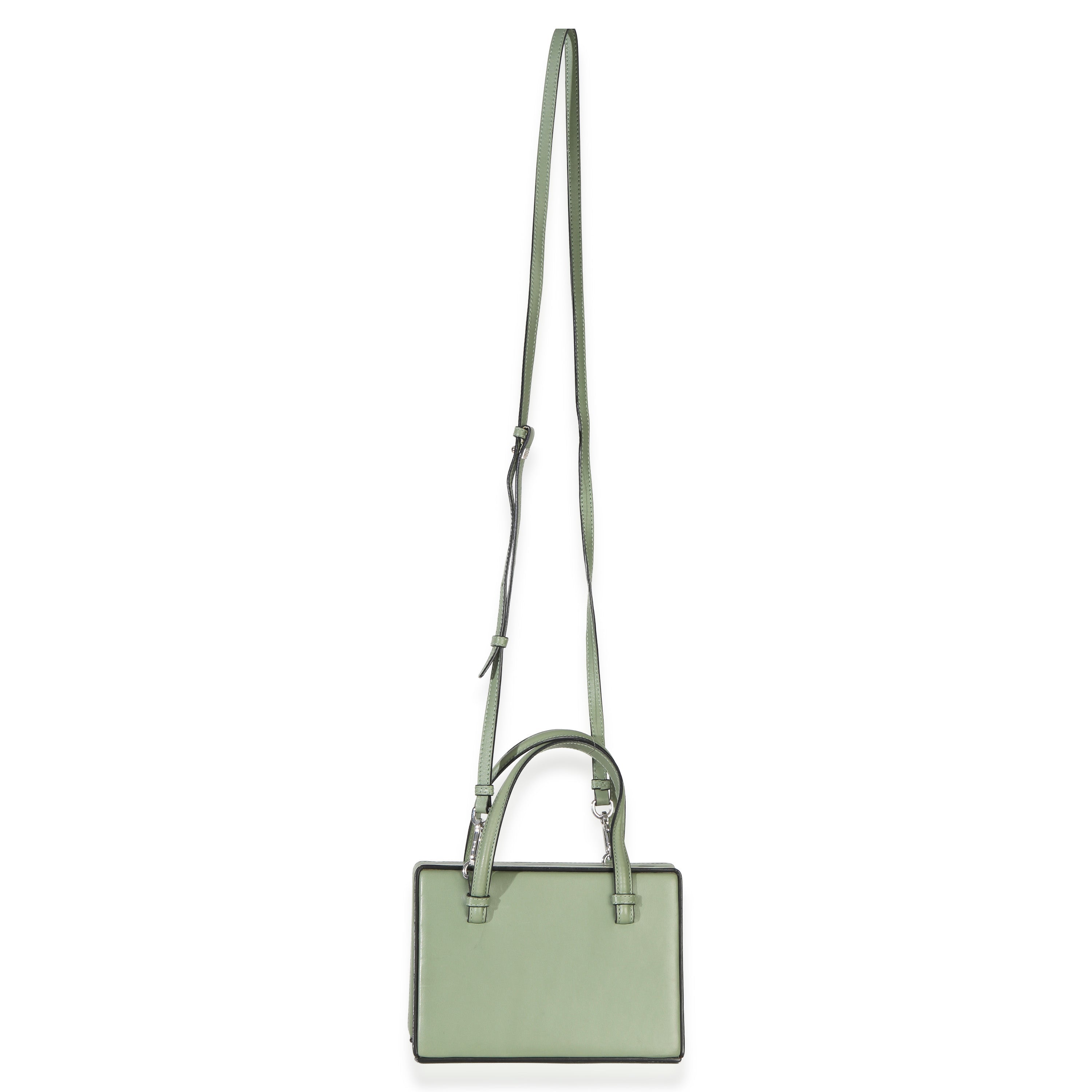 Green Calfskin Top Handle Postal Bag