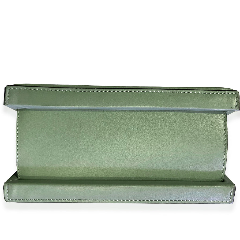 Green Calfskin Top Handle Postal Bag