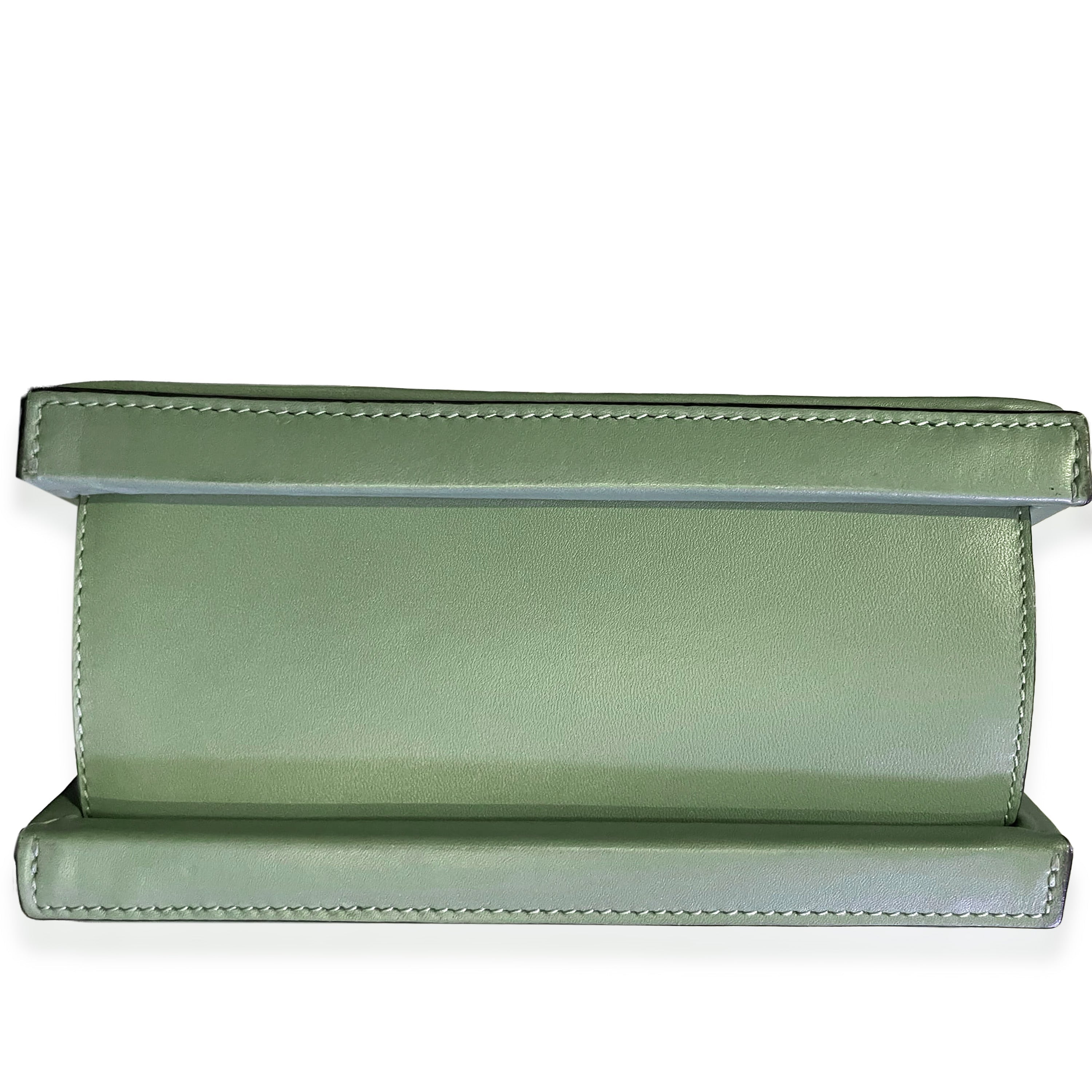 Green Calfskin Top Handle Postal Bag