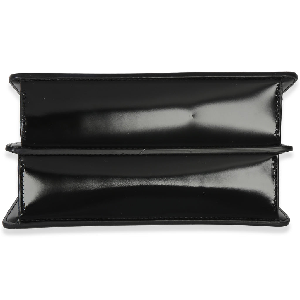 Black Patent Petite Peekaboo Cut Chain Shoulder Bag
