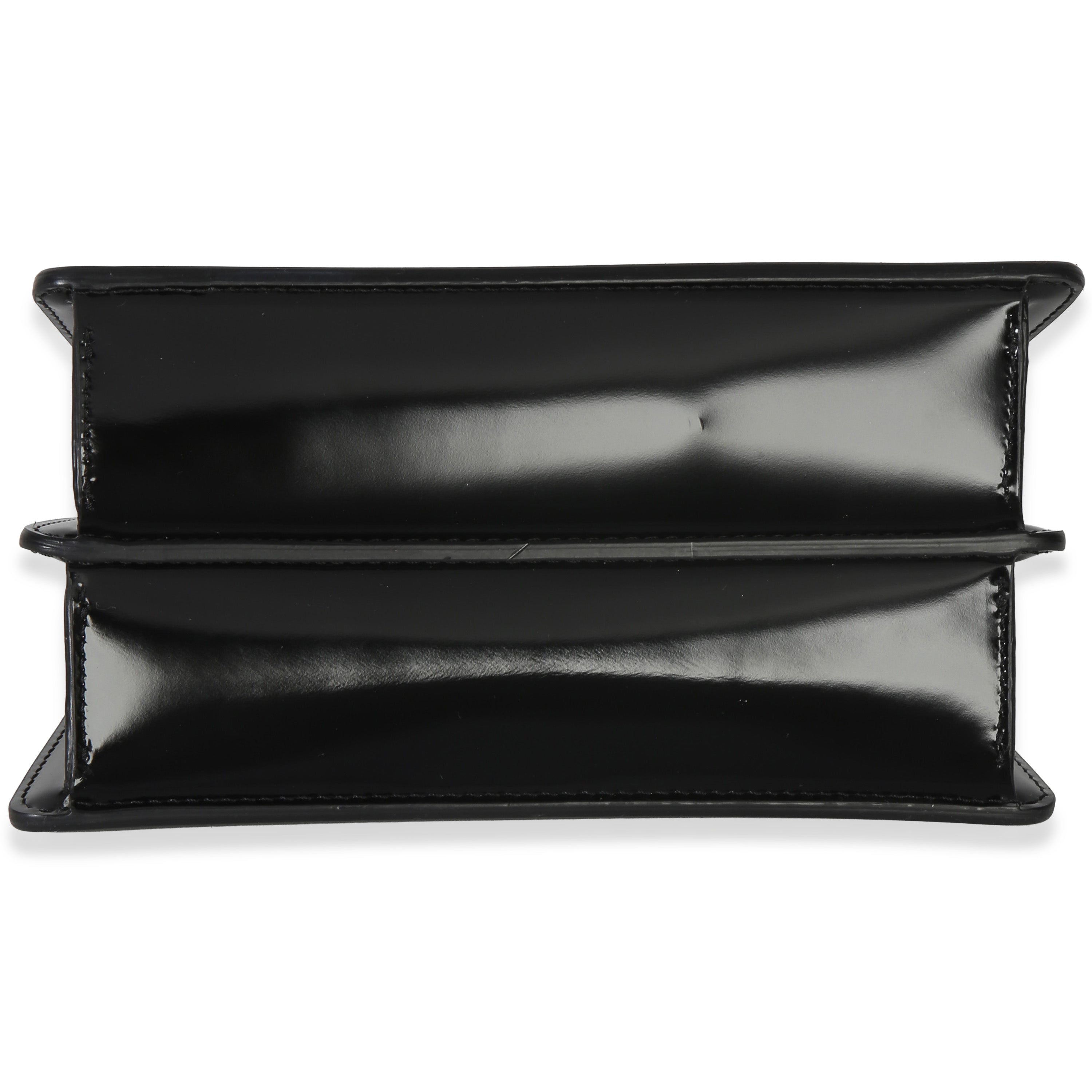 Black Patent Petite Peekaboo Cut Chain Shoulder Bag