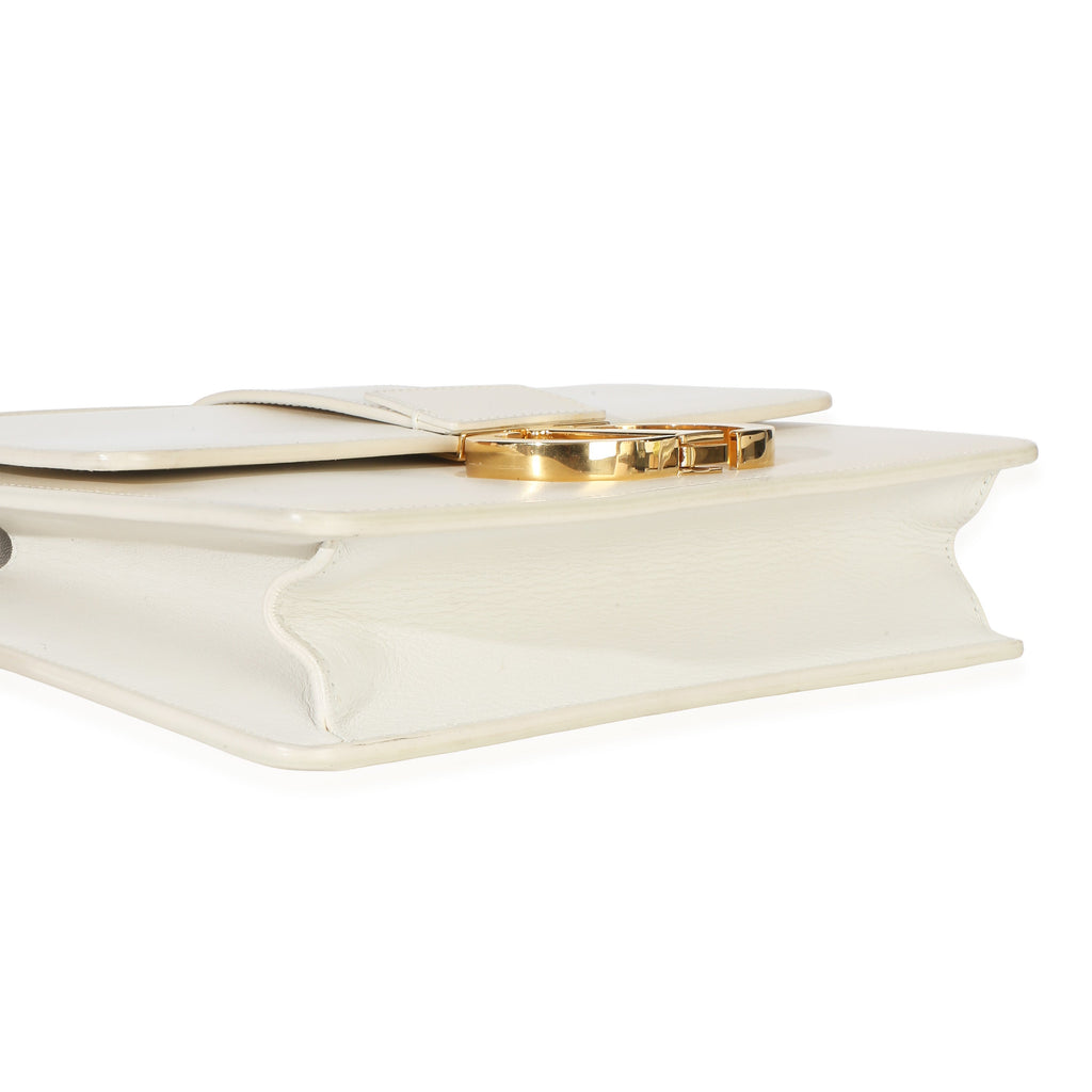 White Smooth Box Calfskin 30 Montaigne Flap