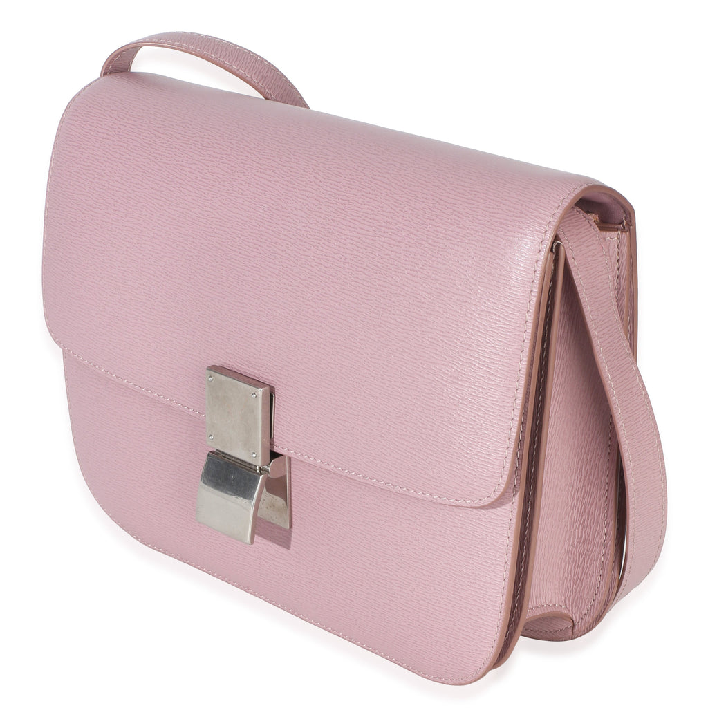 Pink Textured Calfskin Small Box Bag