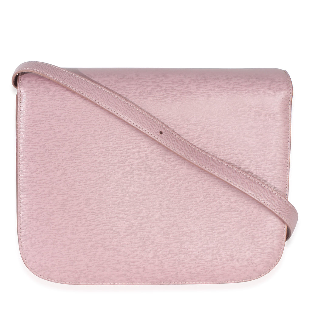 Pink Textured Calfskin Small Box Bag