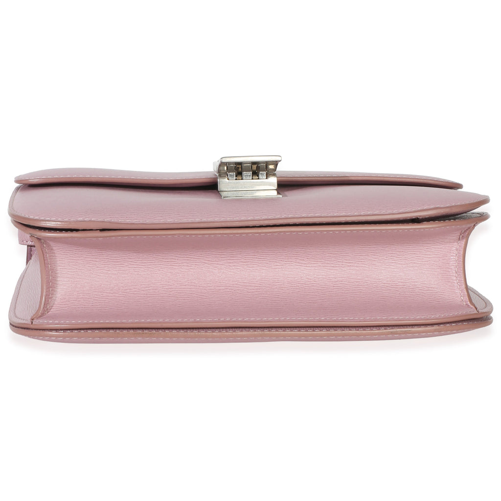 Pink Textured Calfskin Small Box Bag