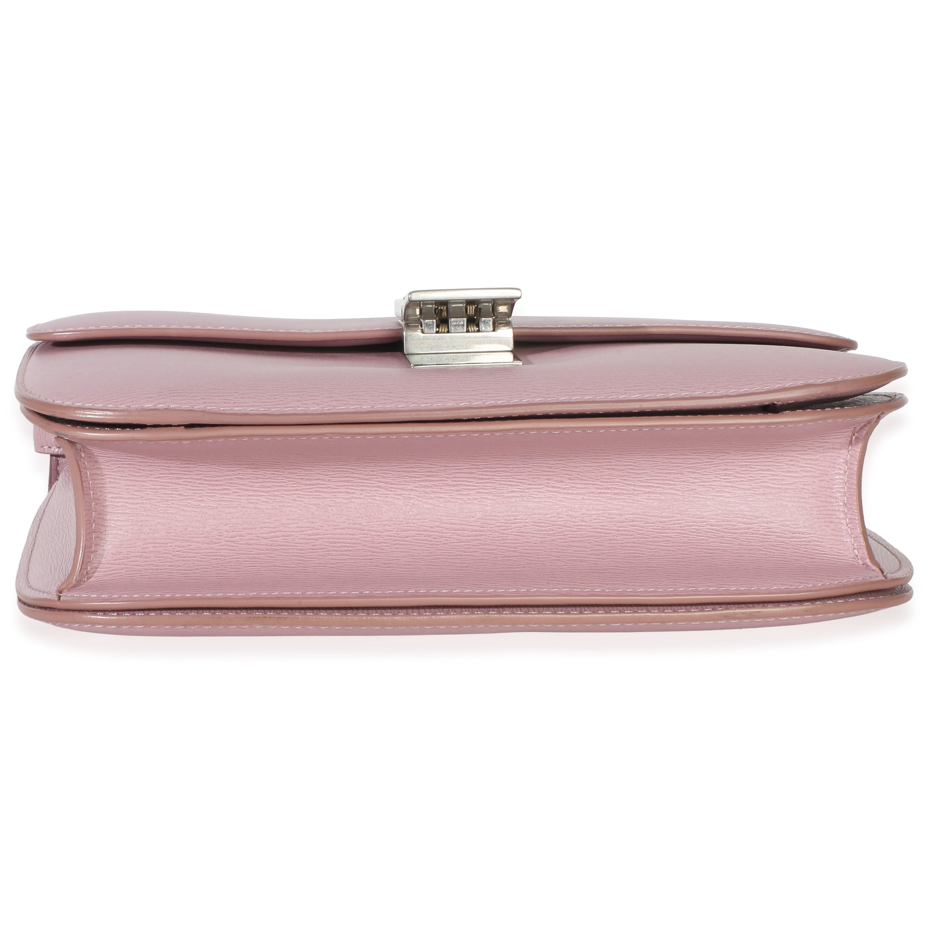 Pink Textured Calfskin Small Box Bag