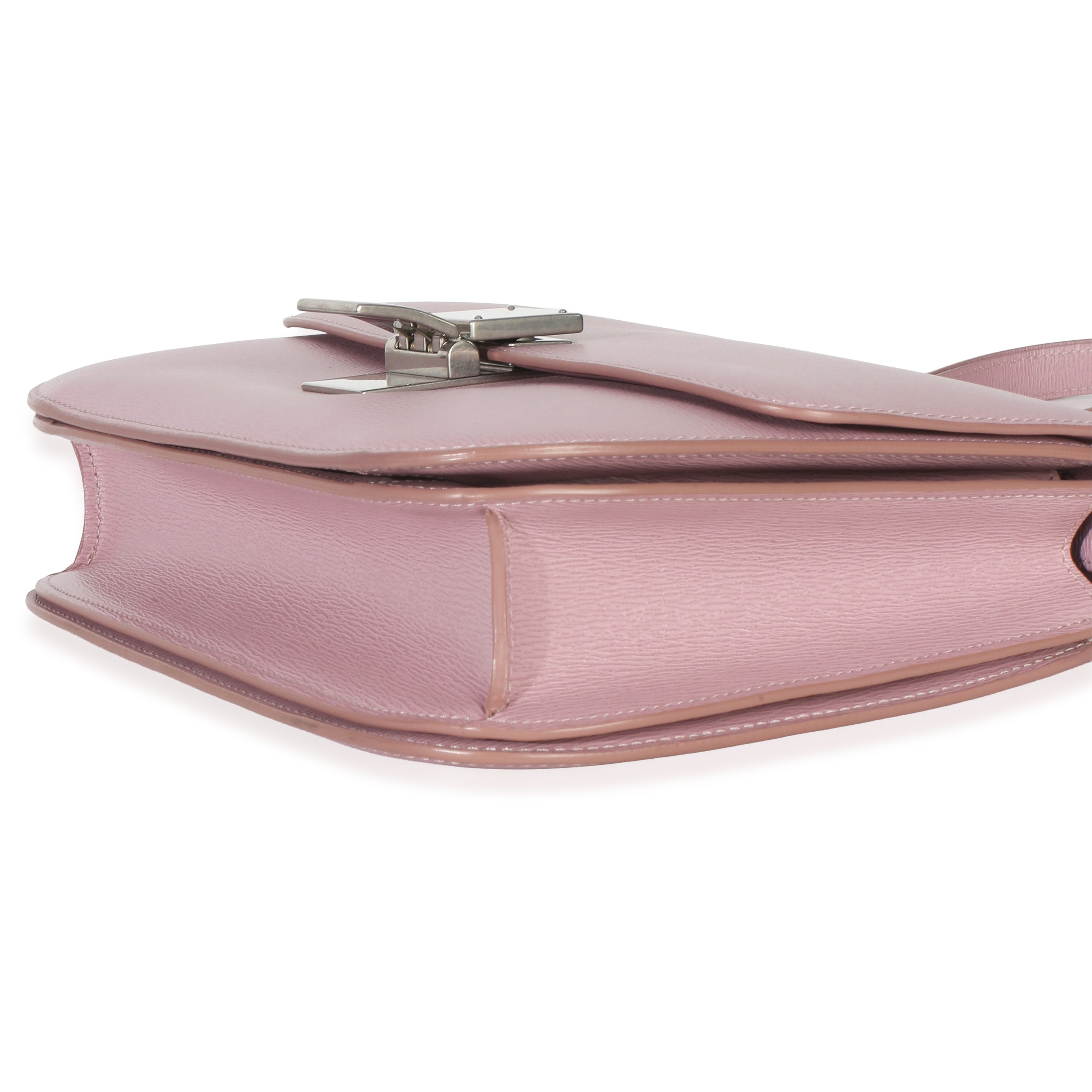 Pink Textured Calfskin Small Box Bag