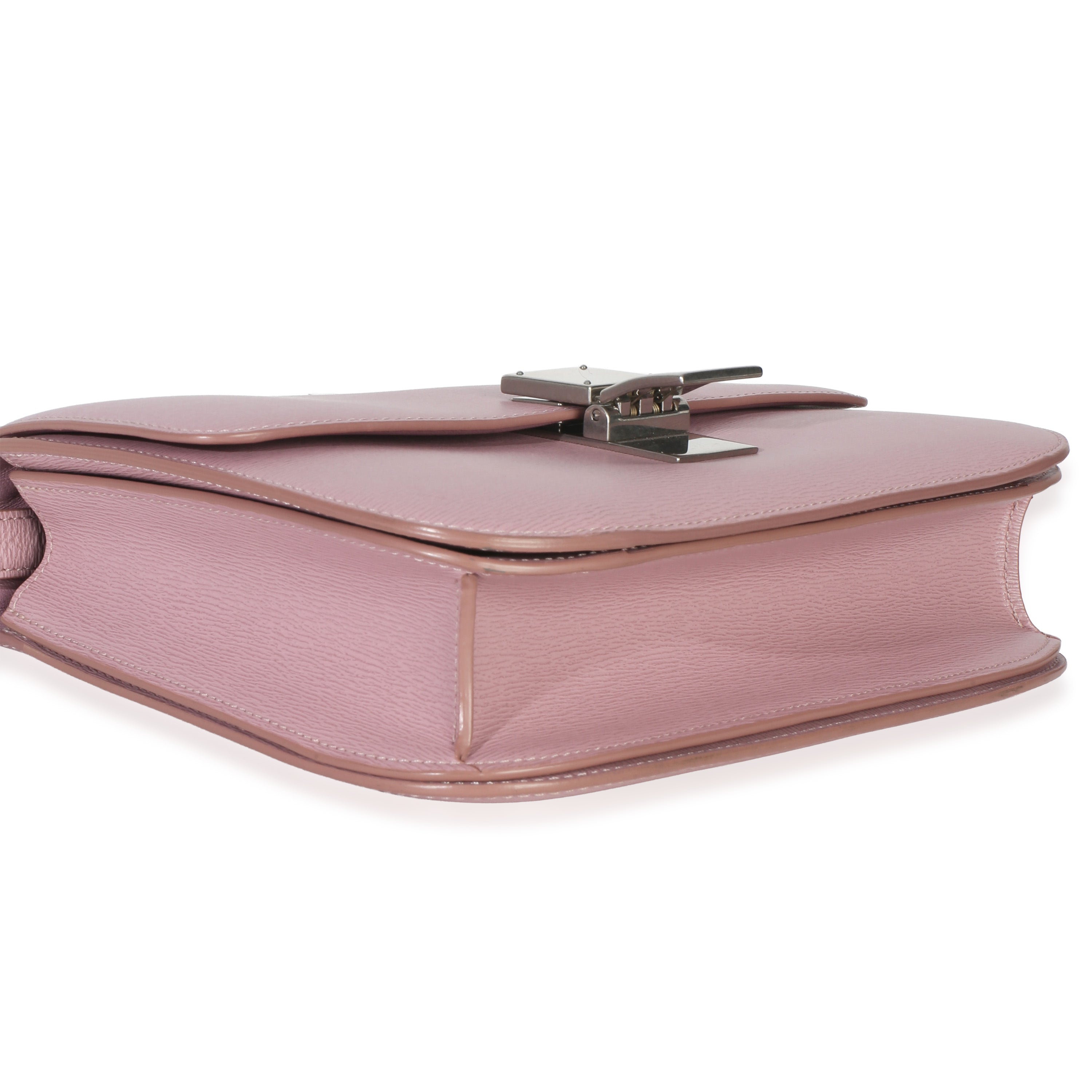 Pink Textured Calfskin Small Box Bag