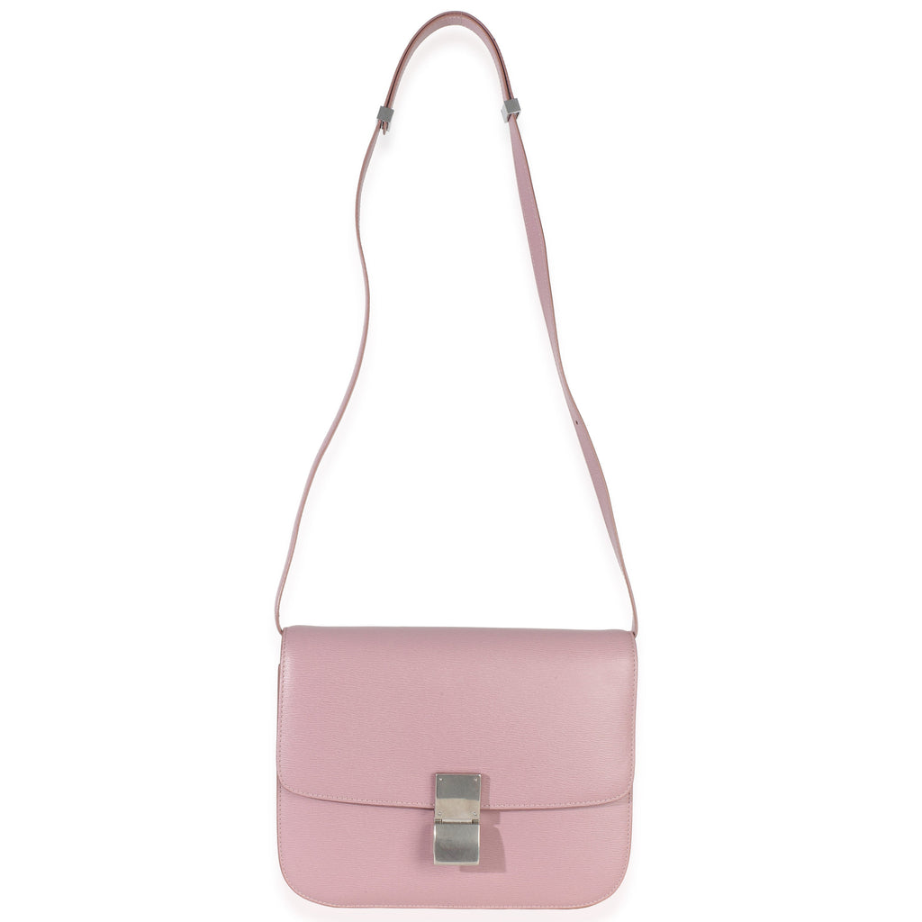 Pink Textured Calfskin Small Box Bag