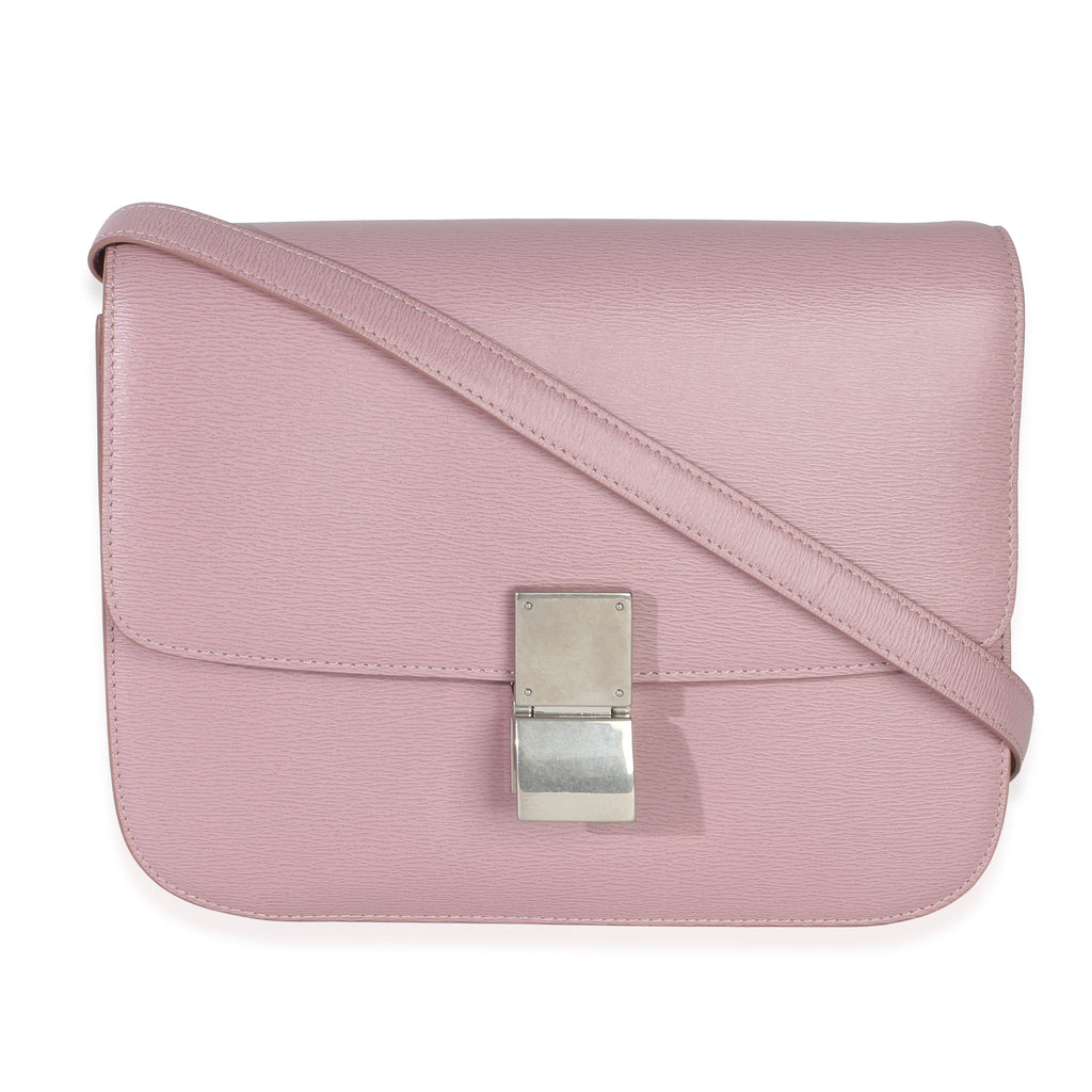 Pink Textured Calfskin Small Box Bag