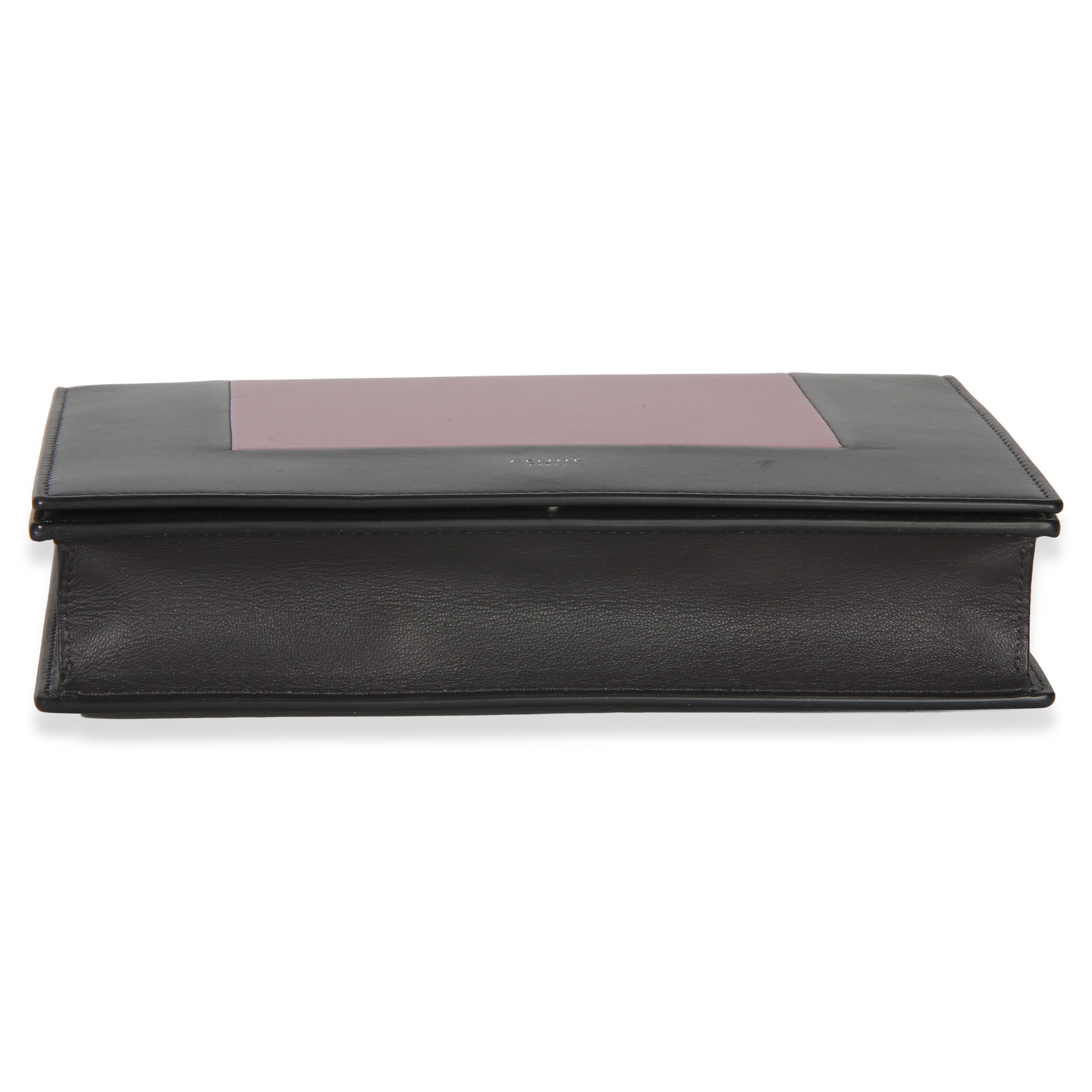 Grey Pink Smooth Calfskin Frame Evening Clutch On Chain