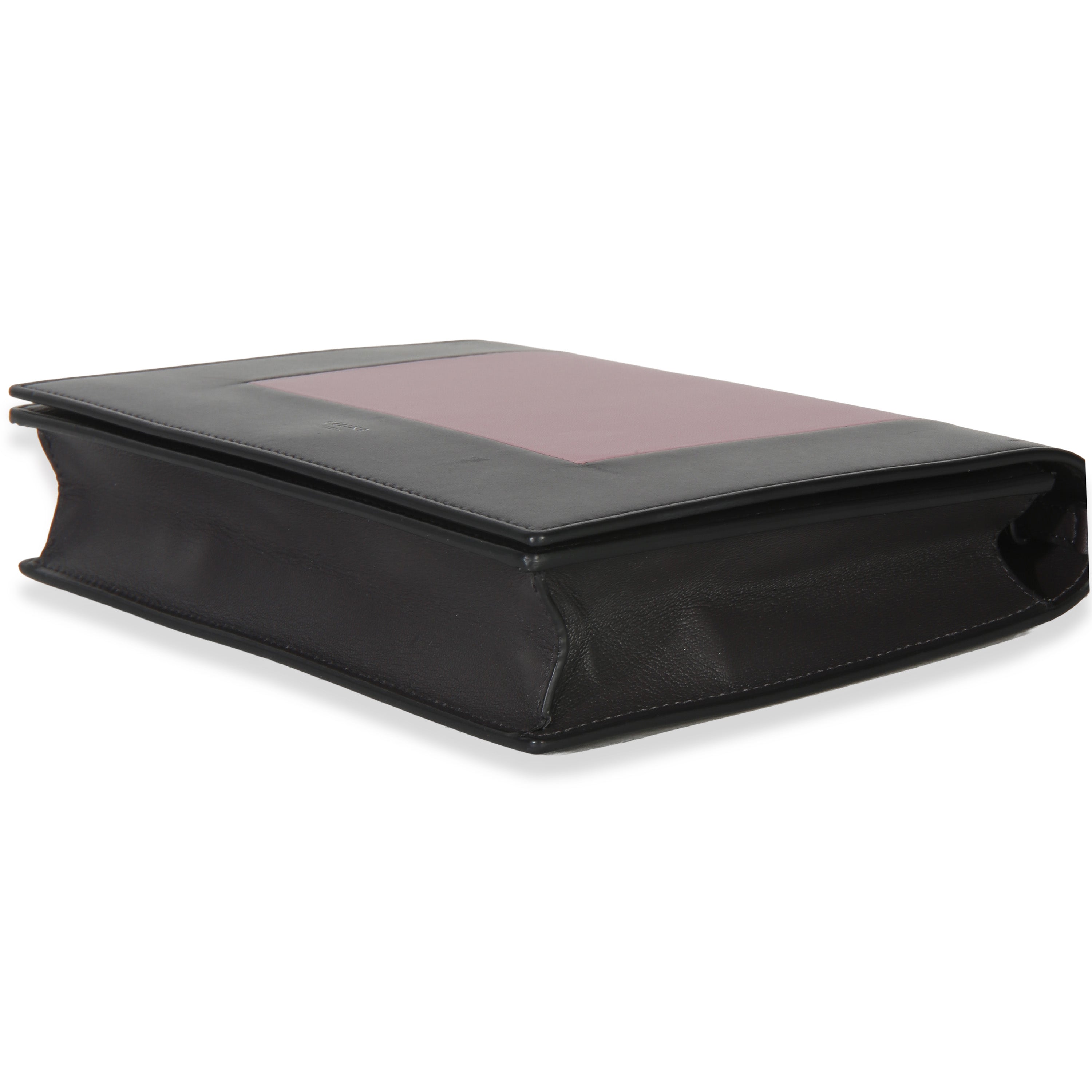 Grey Pink Smooth Calfskin Frame Evening Clutch On Chain