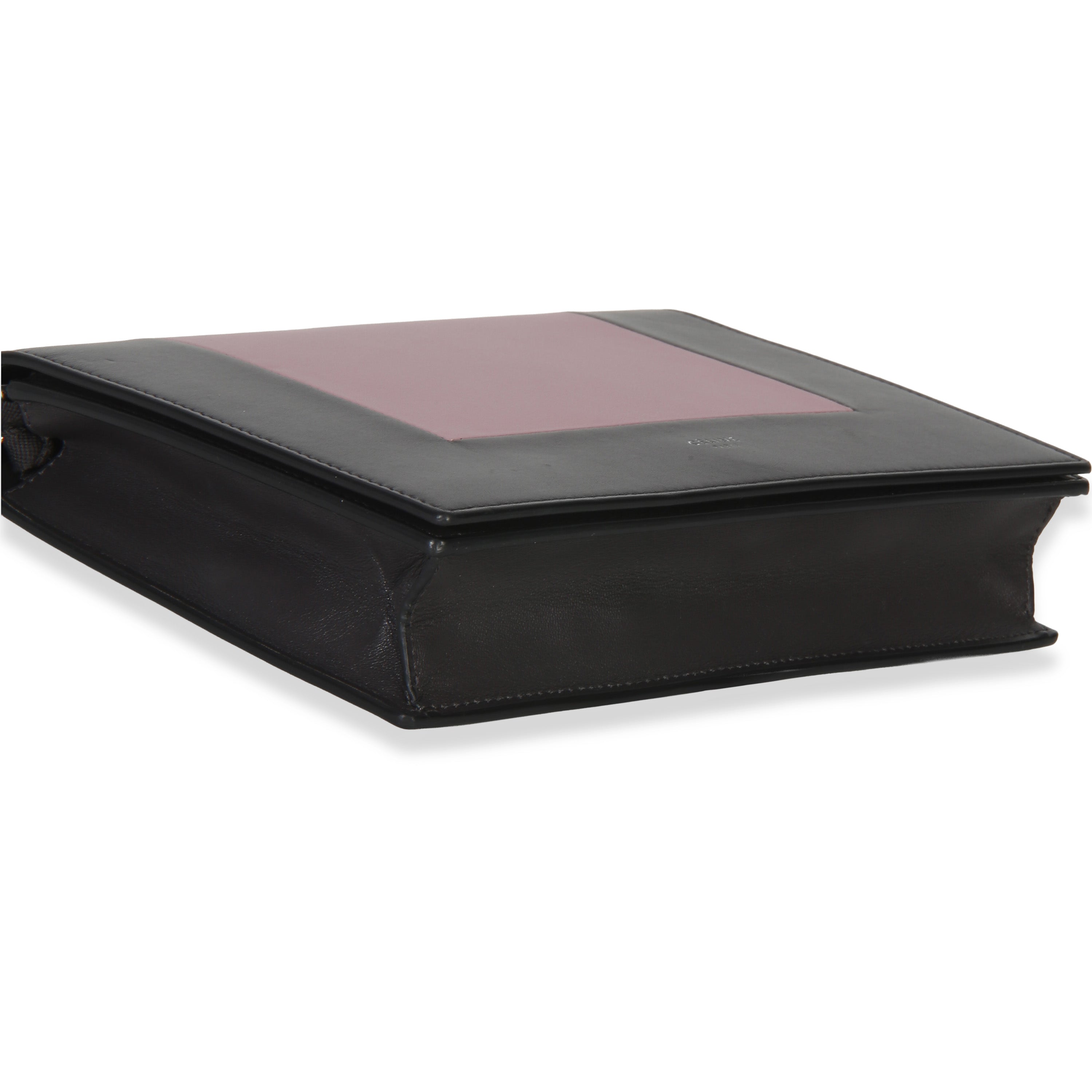 Grey Pink Smooth Calfskin Frame Evening Clutch On Chain
