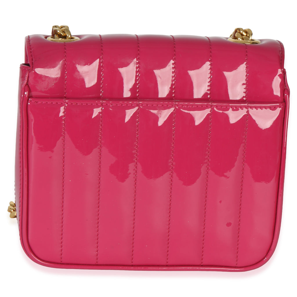 Pink Patent Matelasse Monogram Small Vicky Chain Bag