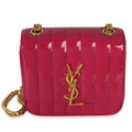 Pink Patent Matelasse Monogram Small Vicky Chain Bag
