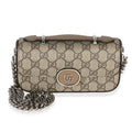 Beige Ebony GG Supreme Senna Petite GG Top Handle Chain Shoulder Bag
