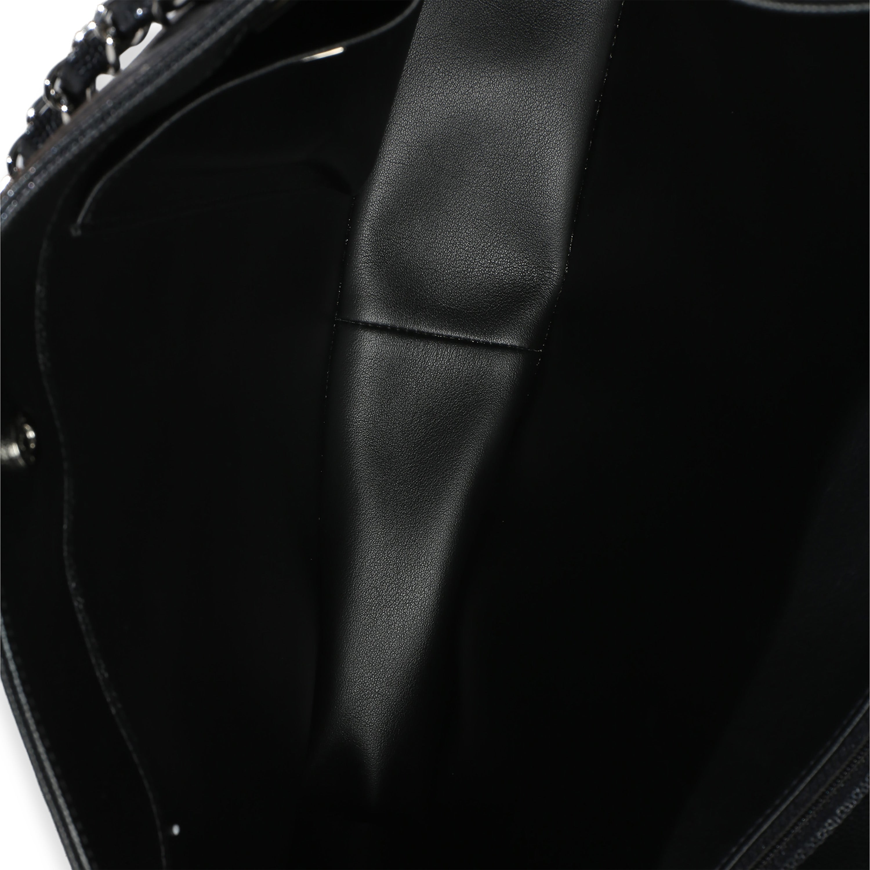 Black Quilted Caviar CC Shopping Tote