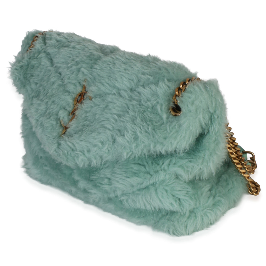 Shearling Quilted Monogram Small Loulou Puffer Chain Satchel