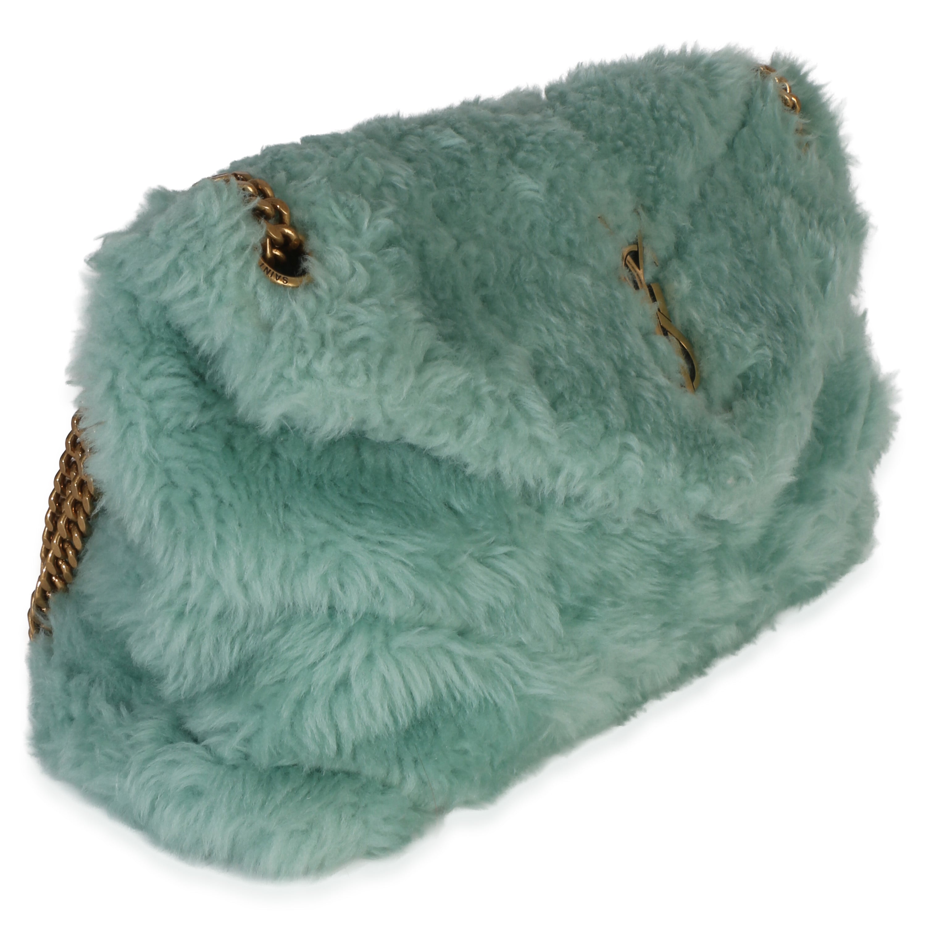 Shearling Quilted Monogram Small Loulou Puffer Chain Satchel