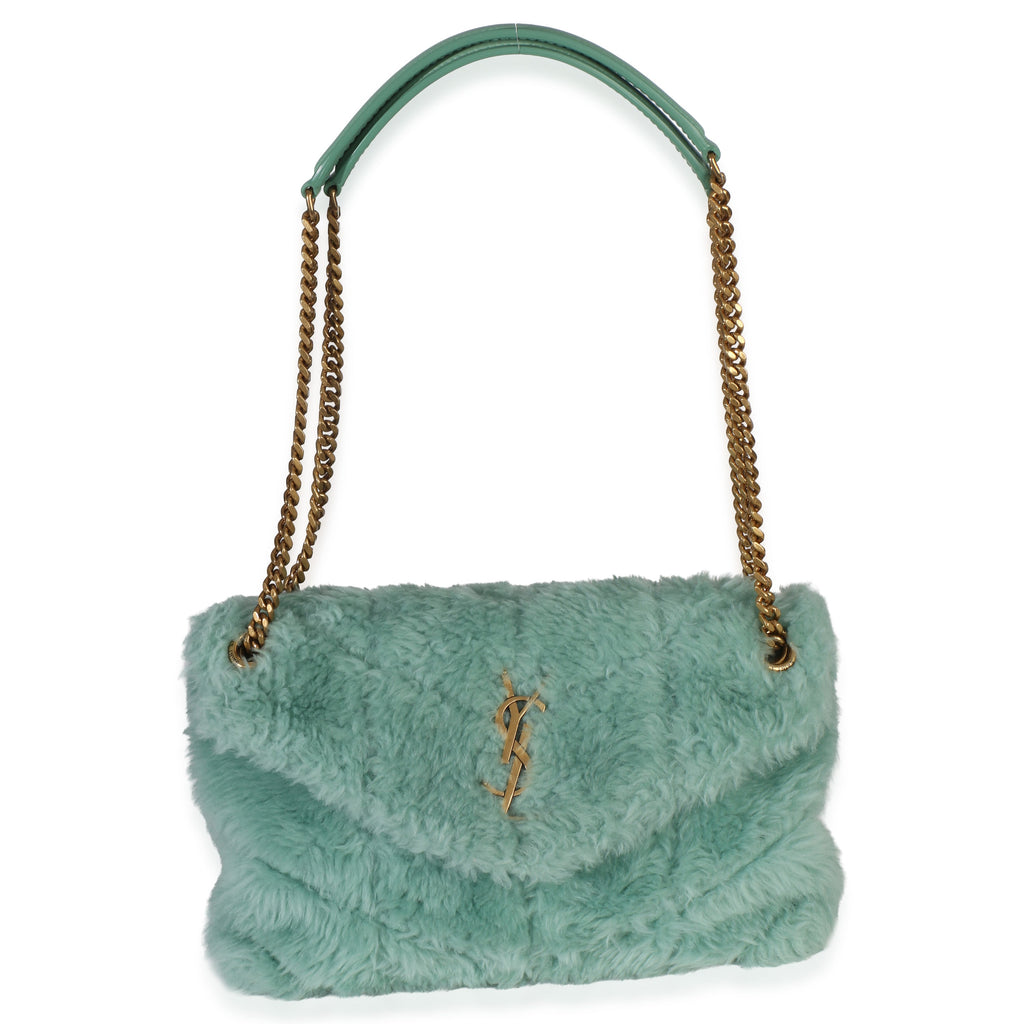 Shearling Quilted Monogram Small Loulou Puffer Chain Satchel