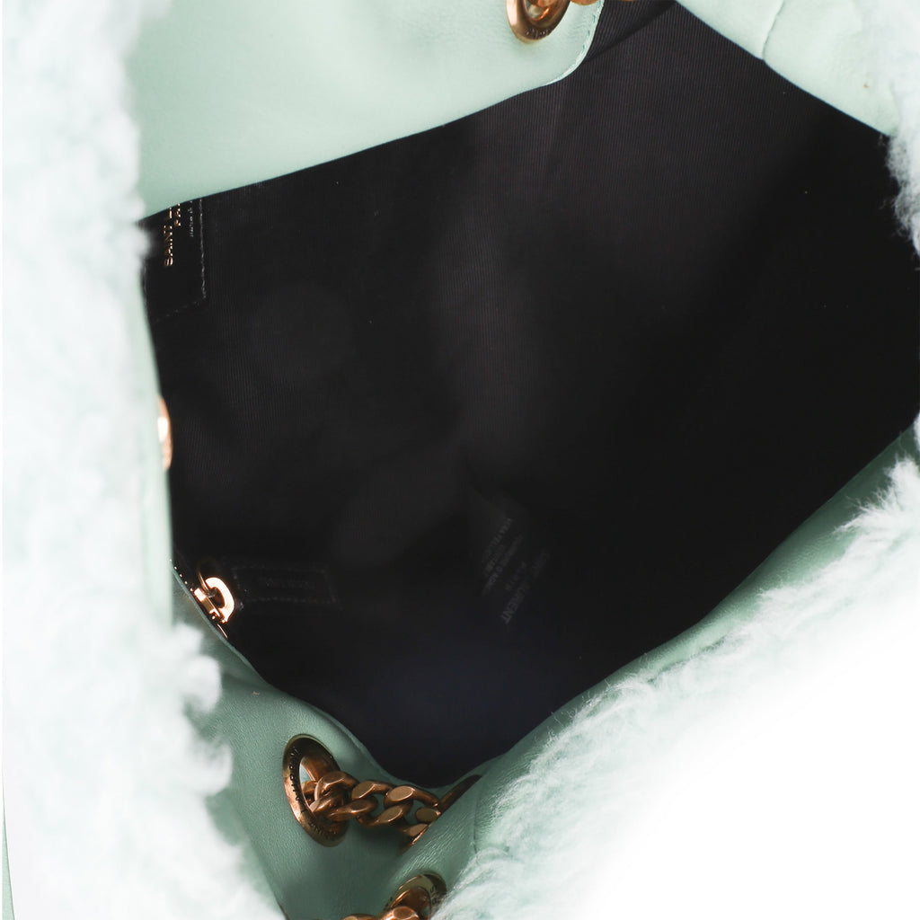 Shearling Quilted Monogram Small Loulou Puffer Chain Satchel