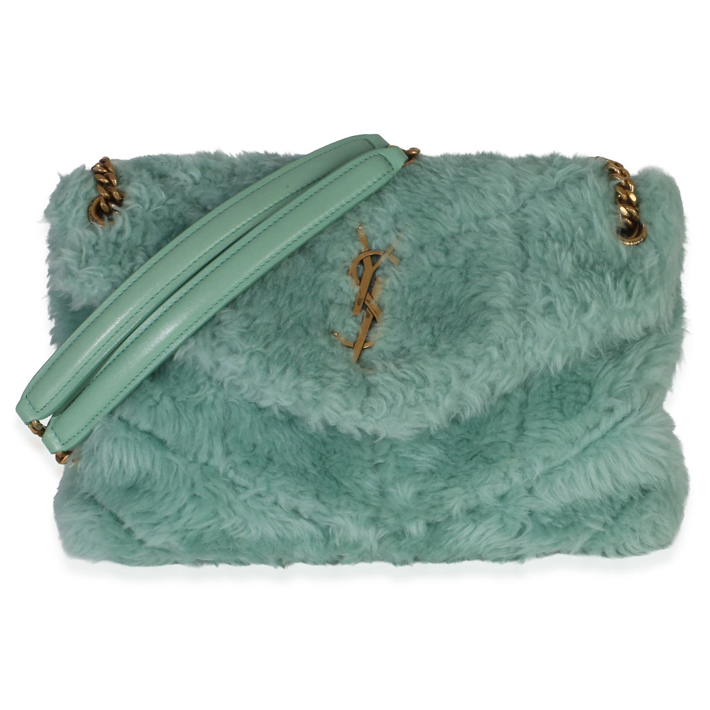 Shearling Quilted Monogram Small Loulou Puffer Chain Satchel