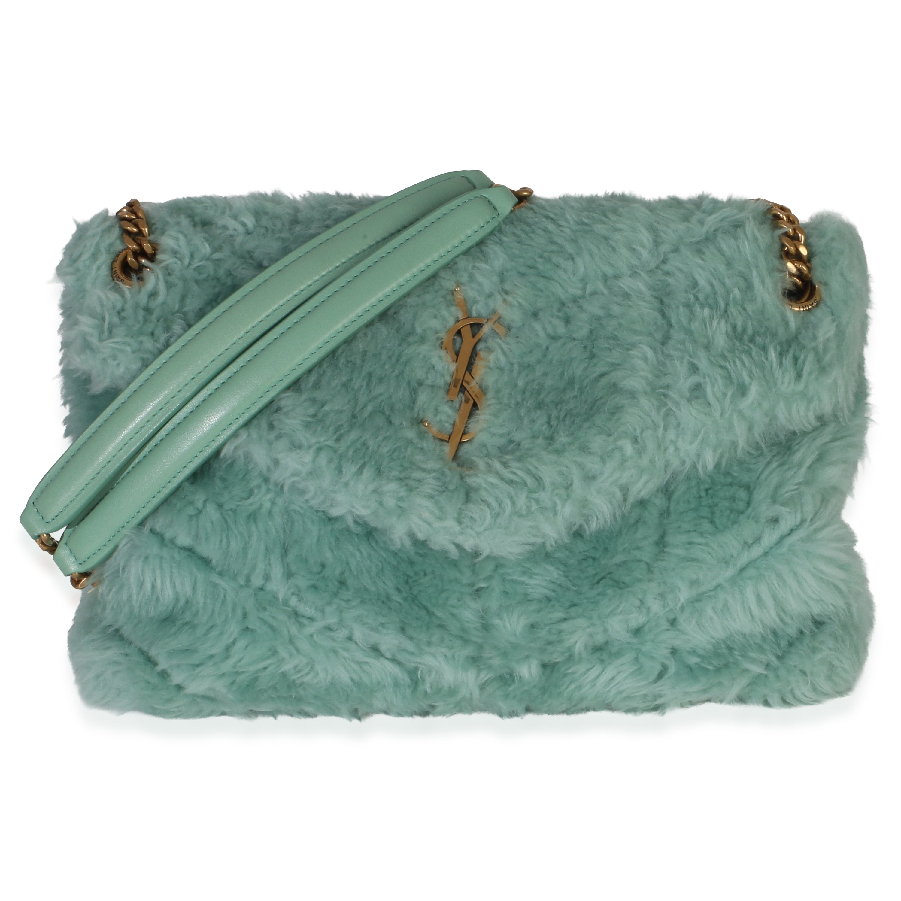 Shearling Quilted Monogram Small Loulou Puffer Chain Satchel