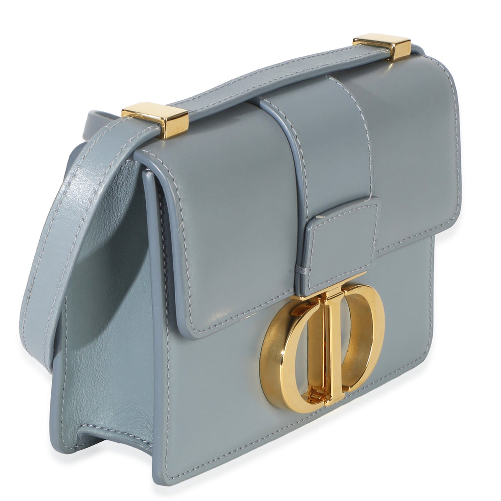 Blue Smooth Box Calfskin Micro 30 Montaigne Flap Bag