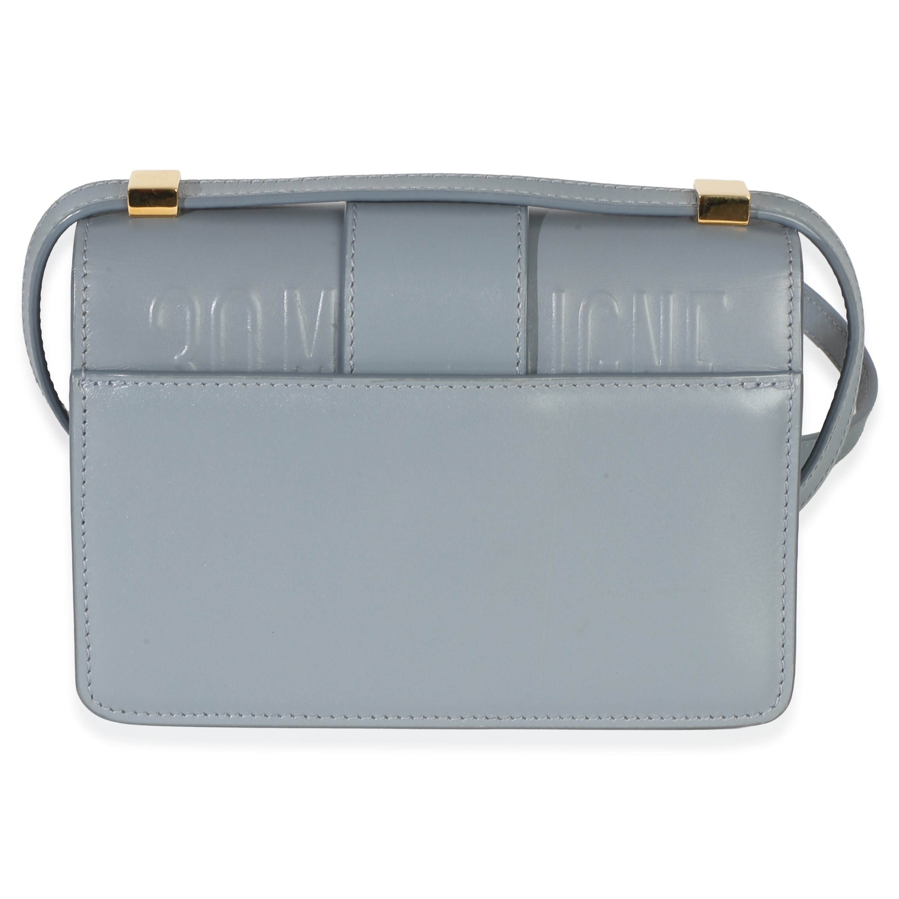 Blue Smooth Box Calfskin Micro 30 Montaigne Flap Bag