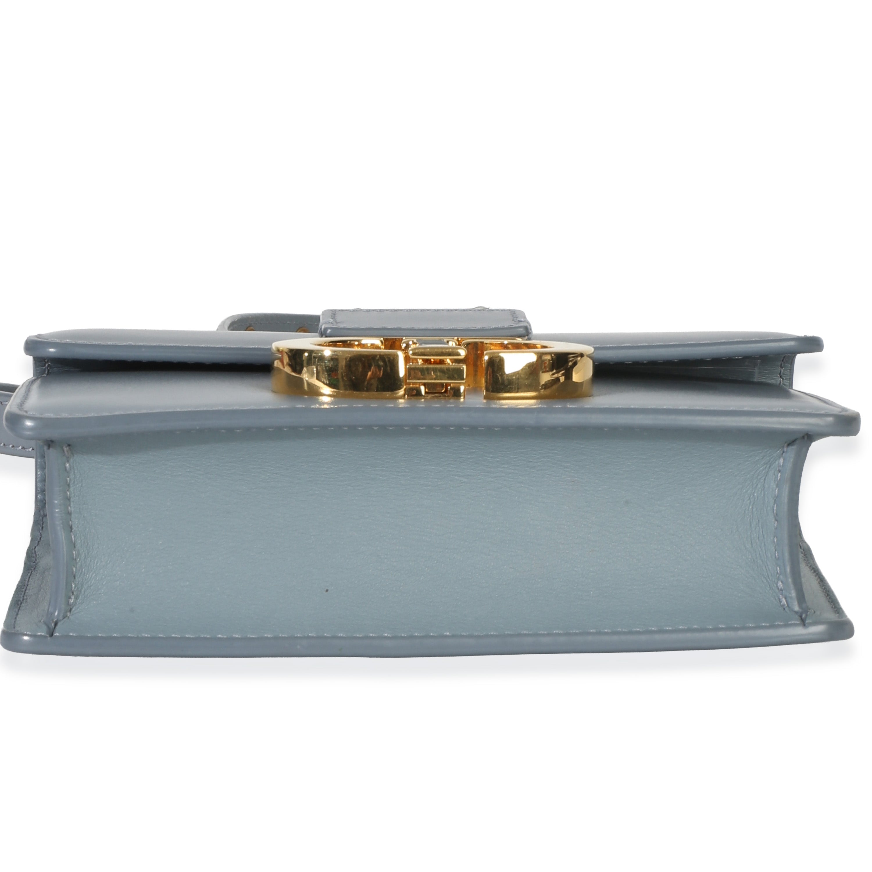 Blue Smooth Box Calfskin Micro 30 Montaigne Flap Bag