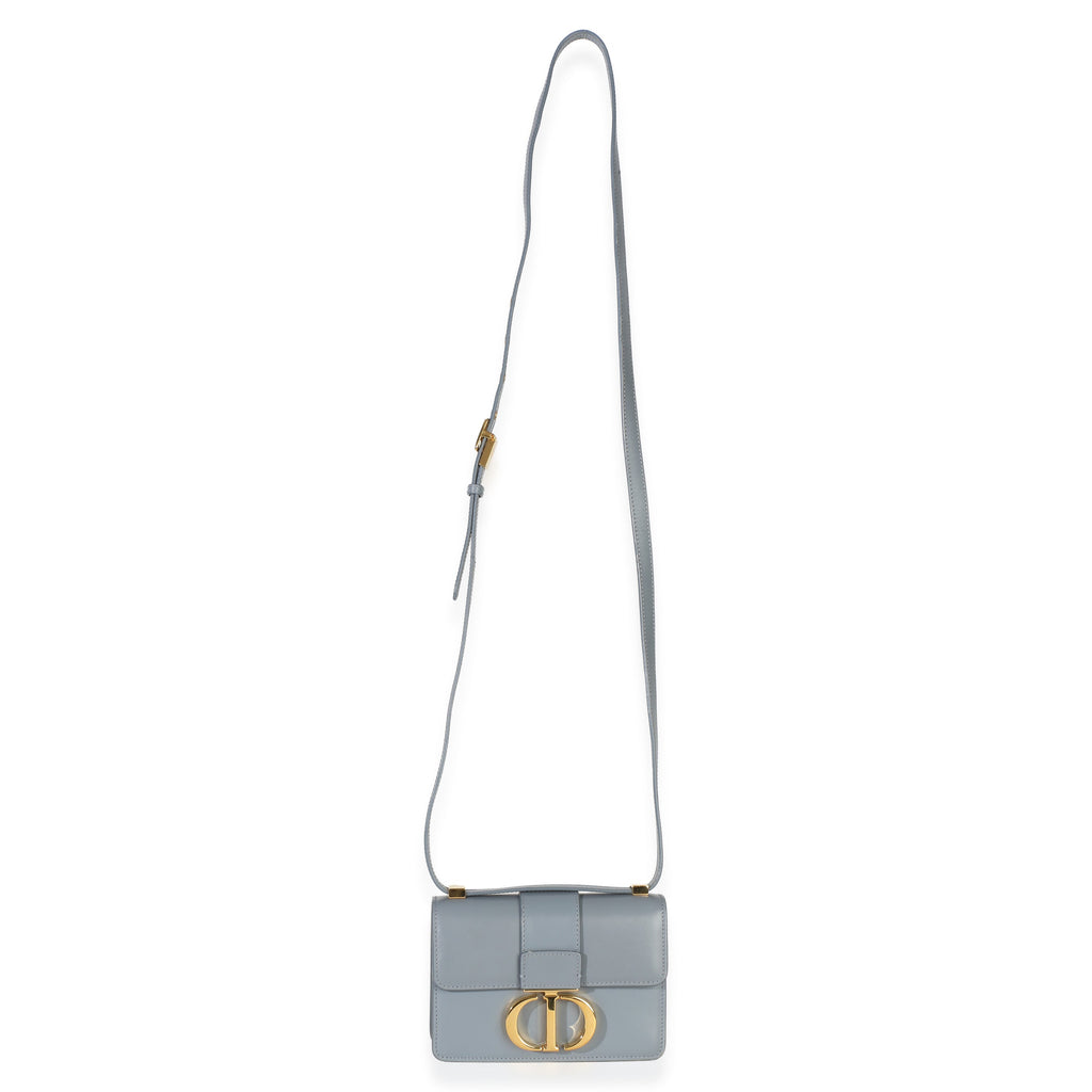 Blue Smooth Box Calfskin Micro 30 Montaigne Flap Bag