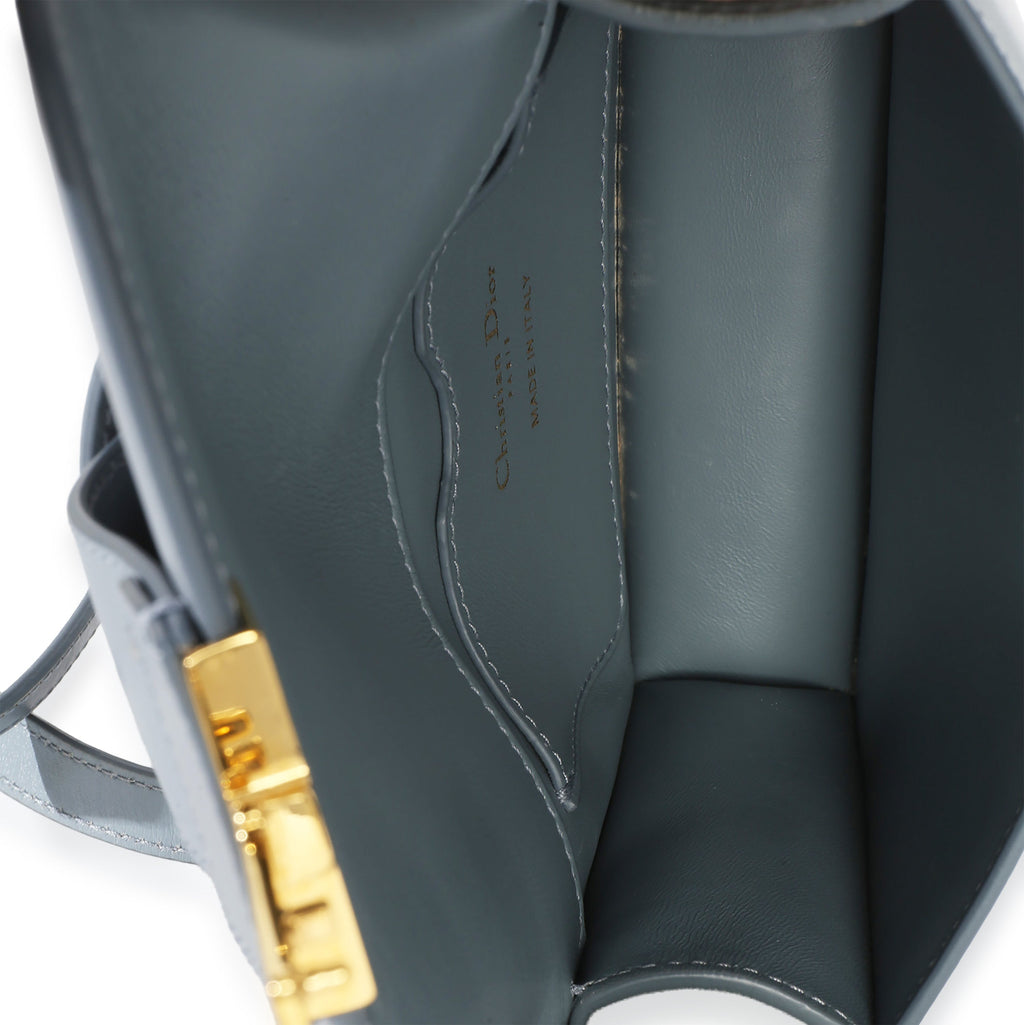 Blue Smooth Box Calfskin Micro 30 Montaigne Flap Bag