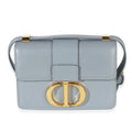 Blue Smooth Box Calfskin Micro 30 Montaigne Flap Bag