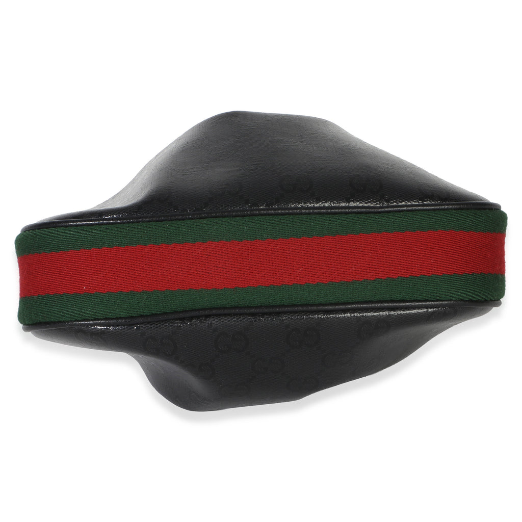 Black GG Crystal Coated Canvas Small Attache Crossbody Bag
