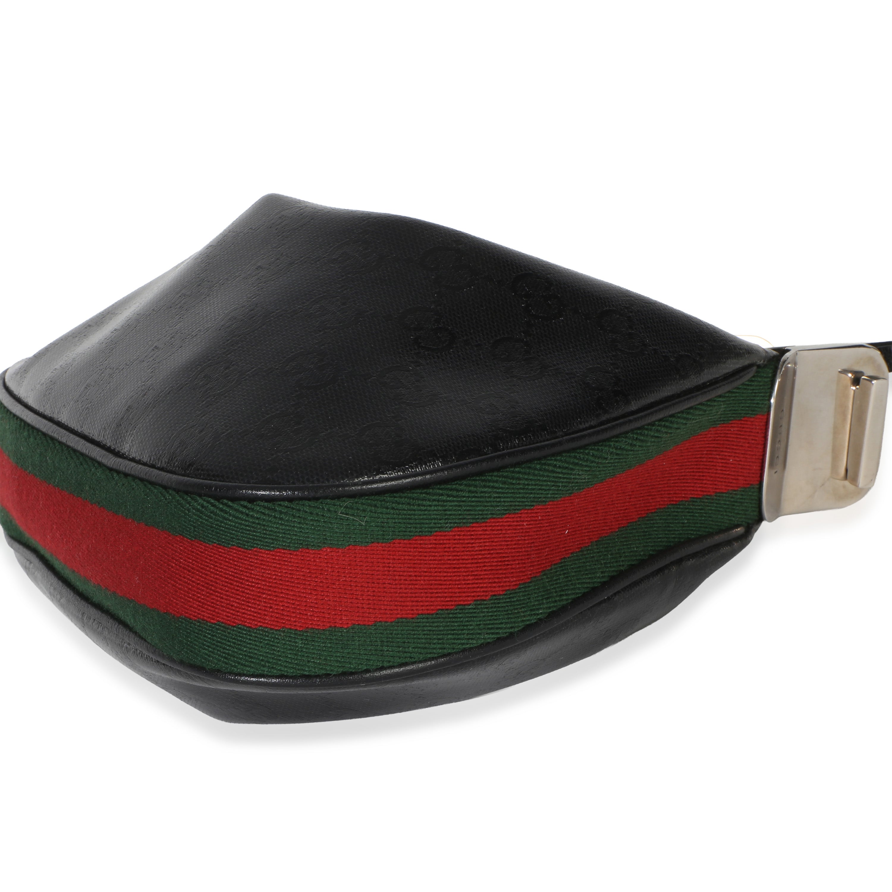 Black GG Crystal Coated Canvas Small Attache Crossbody Bag