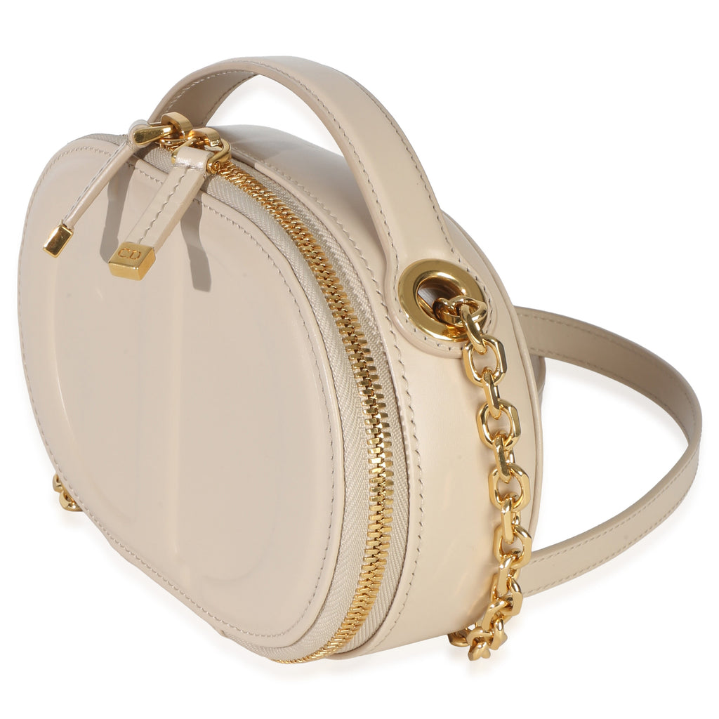 Cream Calfskin CD Signature Oval Crossbody Camera Bag