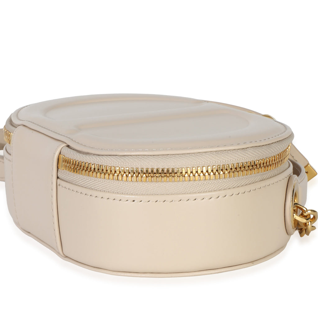 Cream Calfskin CD Signature Oval Crossbody Camera Bag