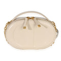 Cream Calfskin CD Signature Oval Crossbody Camera Bag