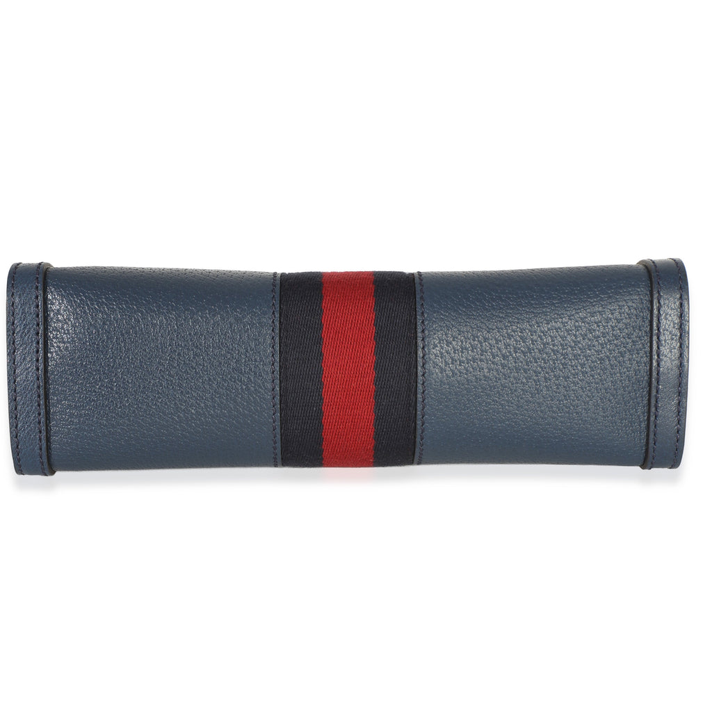 Navy Calfskin GG Ophidia Small Web Chain Bag