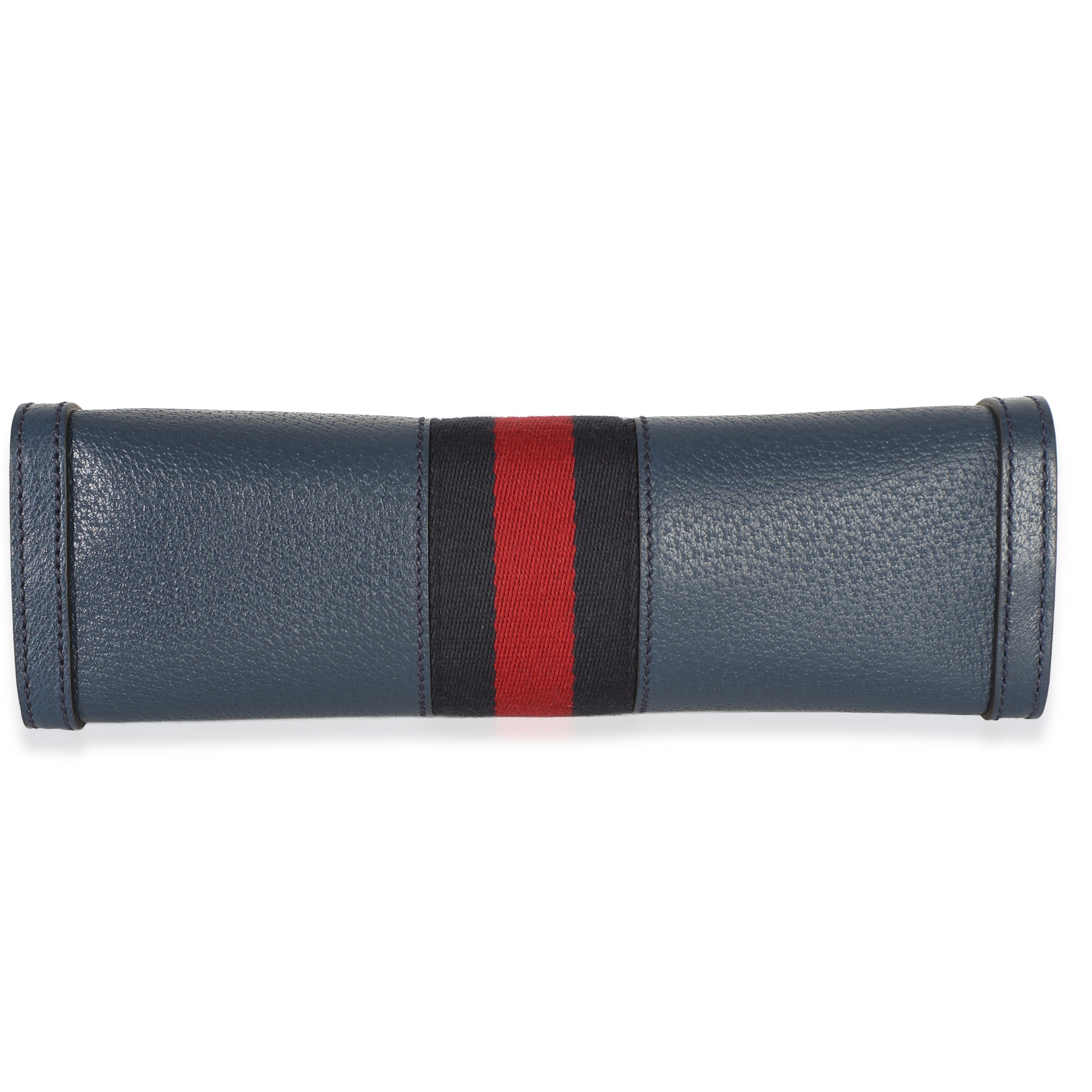 Navy Calfskin GG Ophidia Small Web Chain Bag