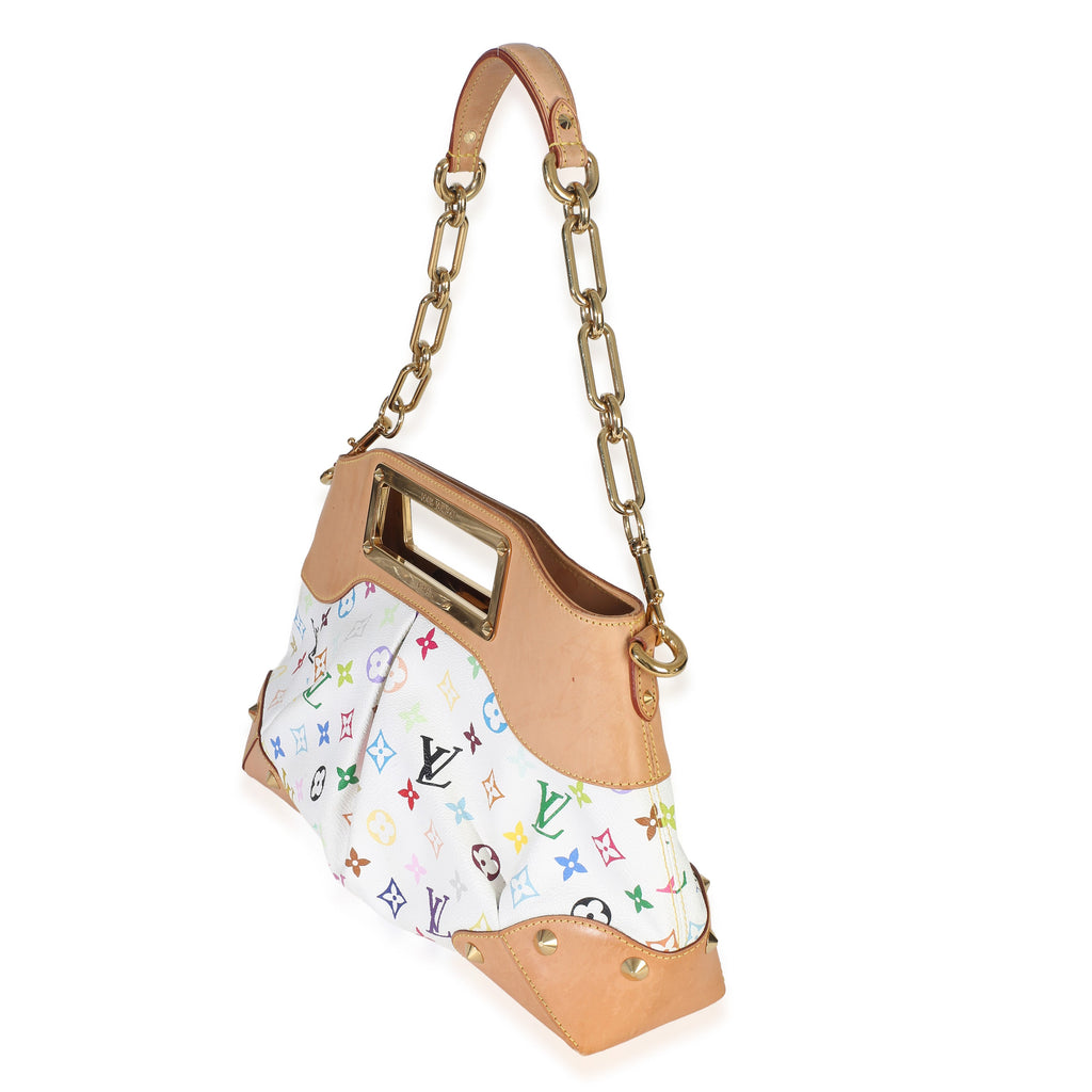 White Multicolor Monogram Canvas Judy MM