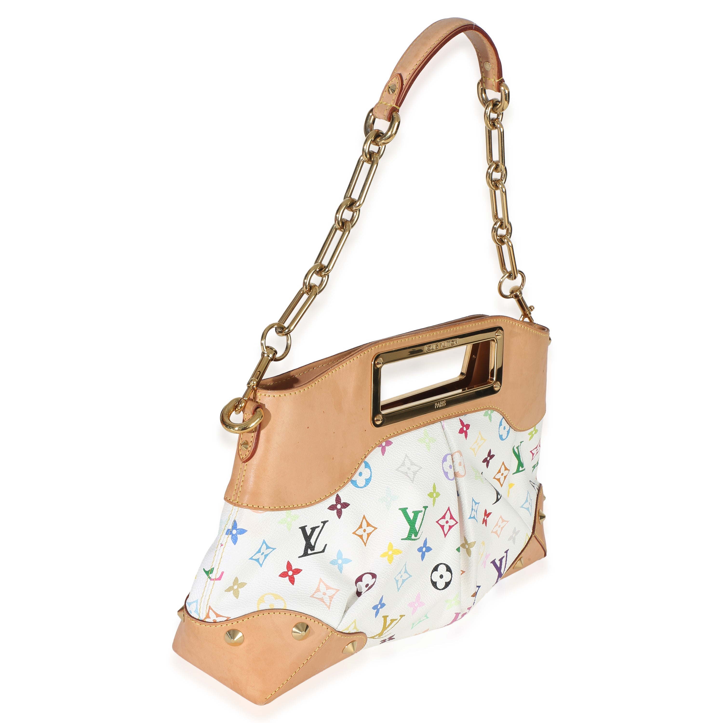 White Multicolor Monogram Canvas Judy MM
