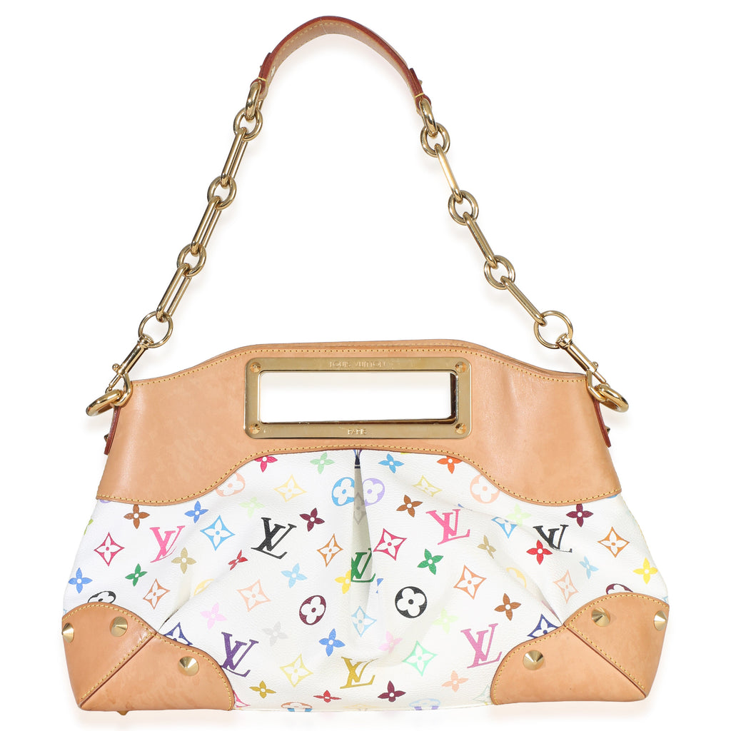 White Multicolor Monogram Canvas Judy MM