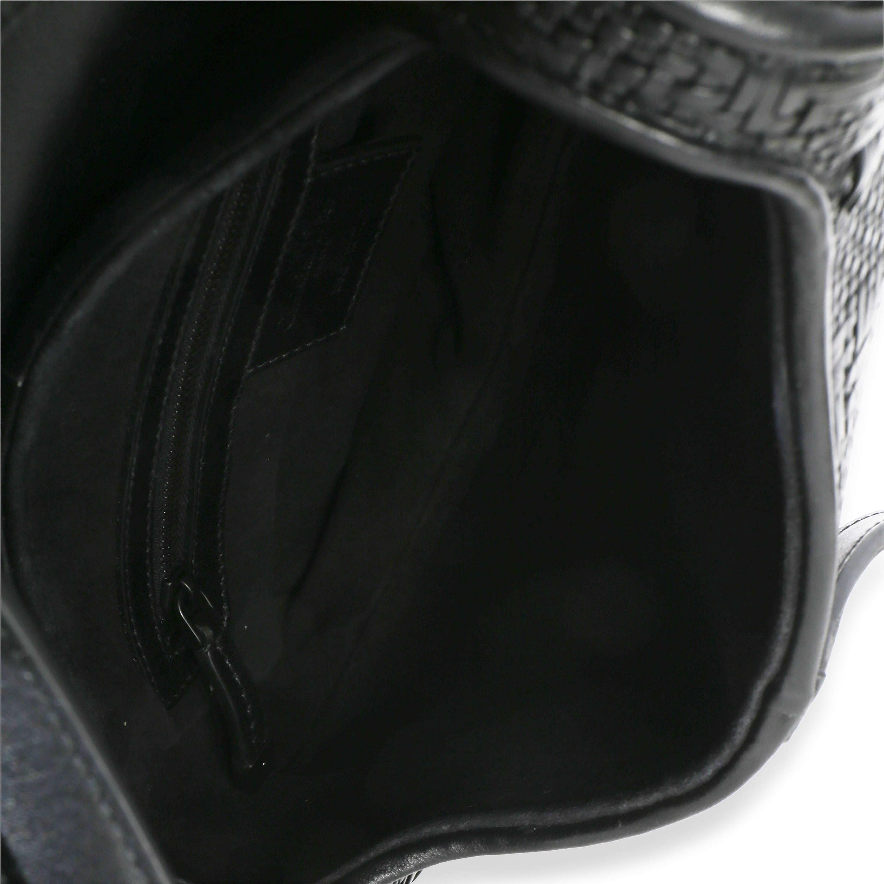 Black Ultramatte Woven Calfskin Saddle Bag
