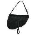 Black Ultramatte Woven Calfskin Saddle Bag